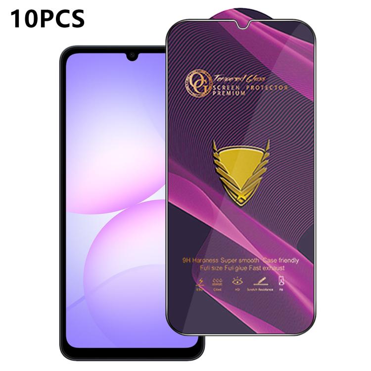 10 pezzi OG Purple Large-Arc Antistatic High-Alumina Screen-Printed HD Glass Film, For Galaxy S25 5G, For Galaxy S25+ 5G, For Galaxy S25 Ultra 5G, For Galaxy S24 FE 5G, For Galaxy A15, For Galaxy A55 5G, For Galaxy A35 5G, For Galaxy S24 Ultra 5G      ...