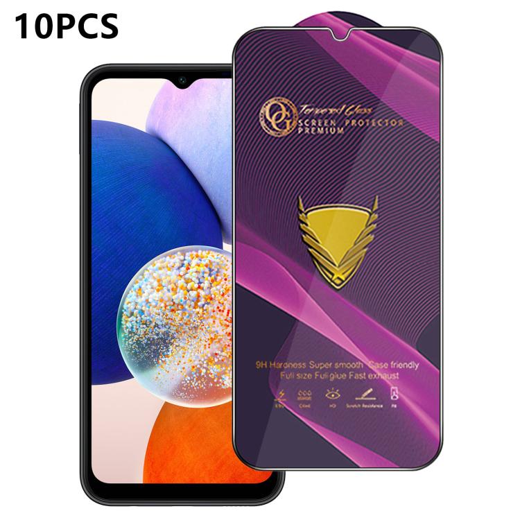 10 pezzi OG Purple Large-Arc Antistatic High-Alumina Screen-Printed HD Glass Film, For Galaxy S25 5G, For Galaxy S25+ 5G, For Galaxy S25 Ultra 5G, For Galaxy S24 FE 5G, For Galaxy A15, For Galaxy A55 5G, For Galaxy A35 5G, For Galaxy S24 Ultra 5G      ...