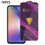 10 pezzi OG Purple Large-Arc Antistatic High-Alumina Screen-Printed HD Glass Film, For Galaxy S25 5G, For Galaxy S25+ 5G, For Galaxy S25 Ultra 5G, For Galaxy S24 FE 5G, For Galaxy A15, For Galaxy A55 5G, For Galaxy A35 5G, For Galaxy S24 Ultra 5G      ...