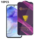 10 pezzi OG Purple Large-Arc Antistatic High-Alumina Screen-Printed HD Glass Film, For Galaxy S25 5G, For Galaxy S25+ 5G, For Galaxy S25 Ultra 5G, For Galaxy S24 FE 5G, For Galaxy A15, For Galaxy A55 5G, For Galaxy A35 5G, For Galaxy S24 Ultra 5G      ...