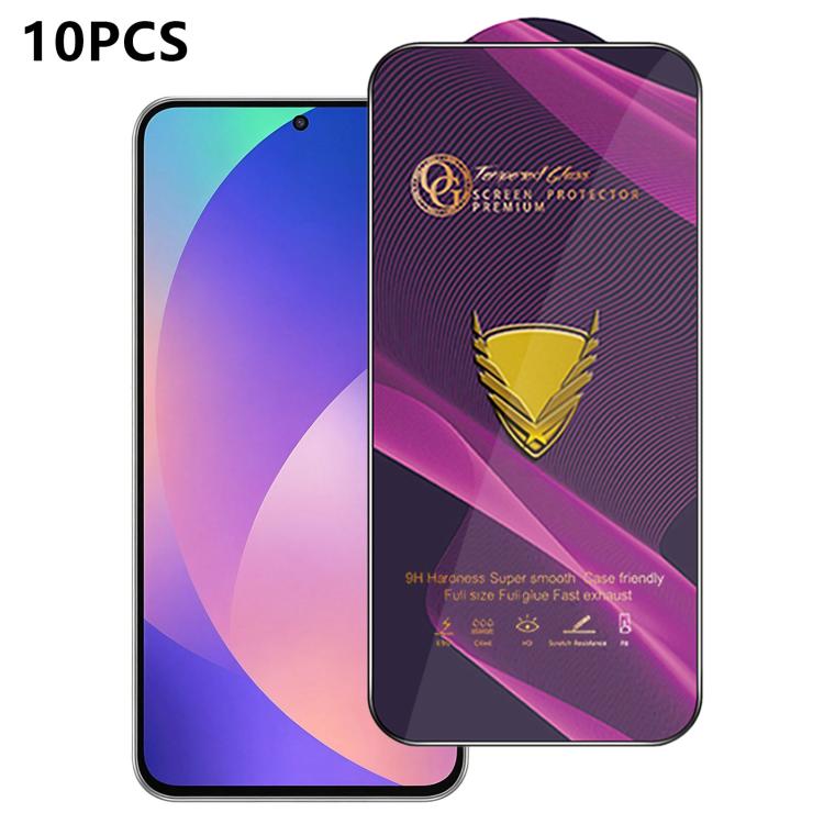 10 pezzi OG Purple Large-Arc Antistatic High-Alumina Screen-Printed HD Glass Film, For Galaxy F70e 4G, For Galaxy S26+ 5G, For Galaxy F07 4G, For Galaxy M07 4G, For Galaxy M17 5G, For Galaxy S26 Ultra 5G, For Galaxy S26 5G, For Galaxy F17 5G           ...