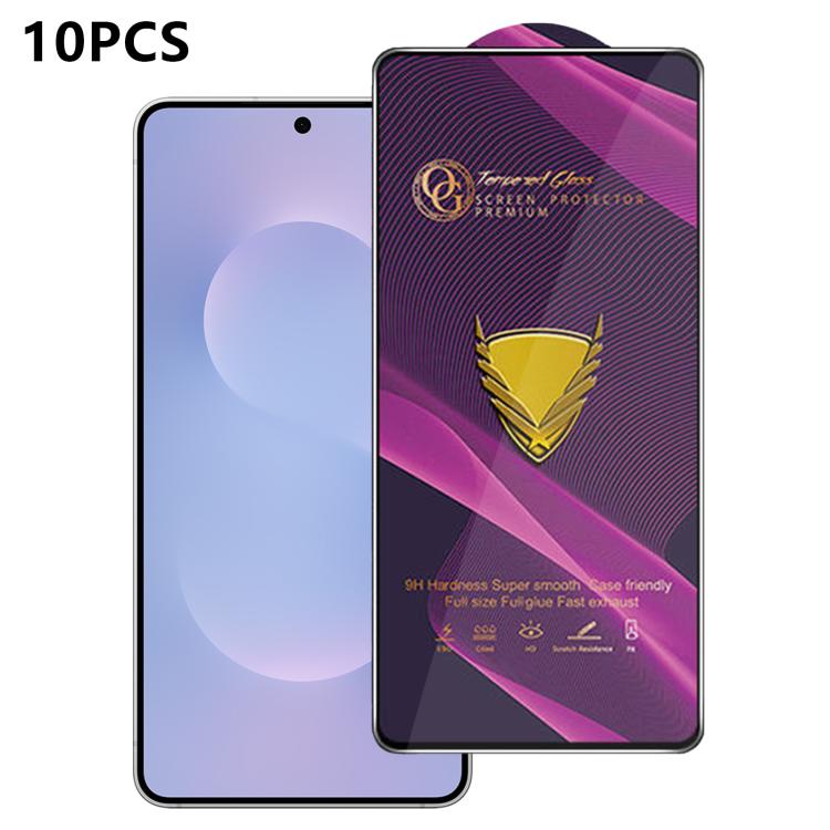 10 pezzi OG Purple Large-Arc Antistatic High-Alumina Screen-Printed HD Glass Film, For Galaxy F70e 4G, For Galaxy S26+ 5G, For Galaxy F07 4G, For Galaxy M07 4G, For Galaxy M17 5G, For Galaxy S26 Ultra 5G, For Galaxy S26 5G, For Galaxy F17 5G           ...