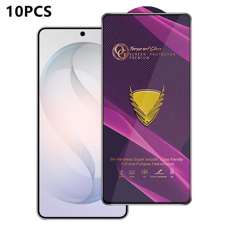 10 pezzi OG Purple Large-Arc Antistatic High-Alumina Screen-Printed HD Glass Film, For Galaxy F70e 4G, For Galaxy S26+ 5G, For Galaxy F07 4G, For Galaxy M07 4G, For Galaxy M17 5G, For Galaxy S26 Ultra 5G, For Galaxy S26 5G, For Galaxy F17 5G           ...