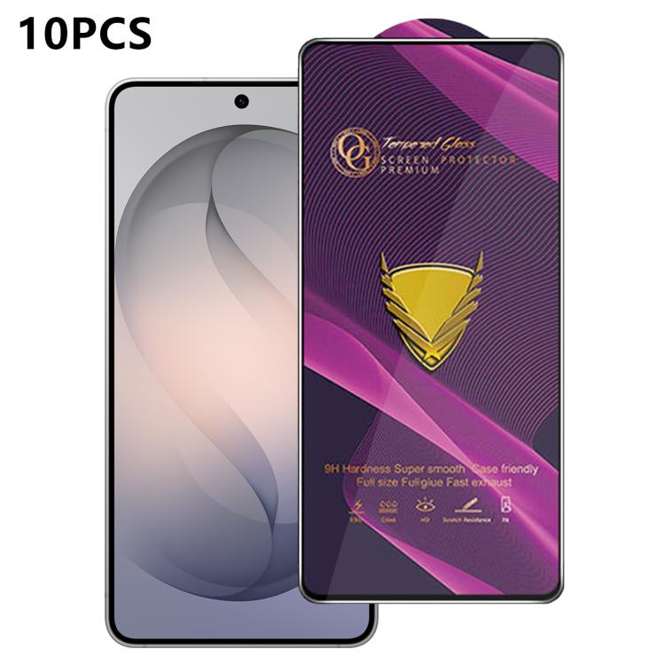 10 pezzi OG Purple Large-Arc Antistatic High-Alumina Screen-Printed HD Glass Film, For Galaxy F70e 4G, For Galaxy S26+ 5G, For Galaxy F07 4G, For Galaxy M07 4G, For Galaxy M17 5G, For Galaxy S26 Ultra 5G, For Galaxy S26 5G, For Galaxy F17 5G           ...