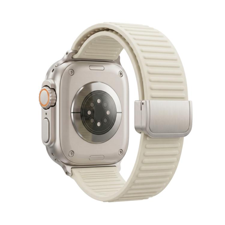 Cinturino per orologio in silicone con fibbia magnetica e motivo a montagne., For Apple Watch 46mm / 49mm / 45mm / 44mm