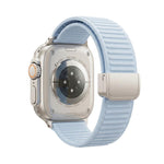 Cinturino per orologio in silicone con fibbia magnetica e motivo a montagne., For Apple Watch 46mm / 49mm / 45mm / 44mm