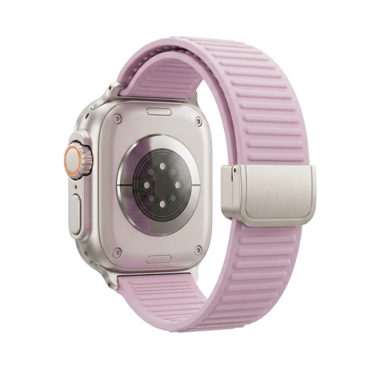 Cinturino per orologio in silicone con fibbia magnetica e motivo a montagne., For Apple Watch 46mm / 49mm / 45mm / 44mm