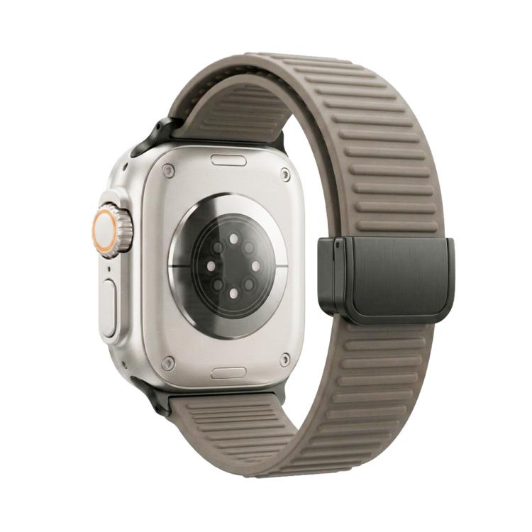 Cinturino per orologio in silicone con fibbia magnetica e motivo a montagne., For Apple Watch 46mm / 49mm / 45mm / 44mm