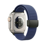 Cinturino per orologio in silicone con fibbia magnetica e motivo a montagne., For Apple Watch 46mm / 49mm / 45mm / 44mm