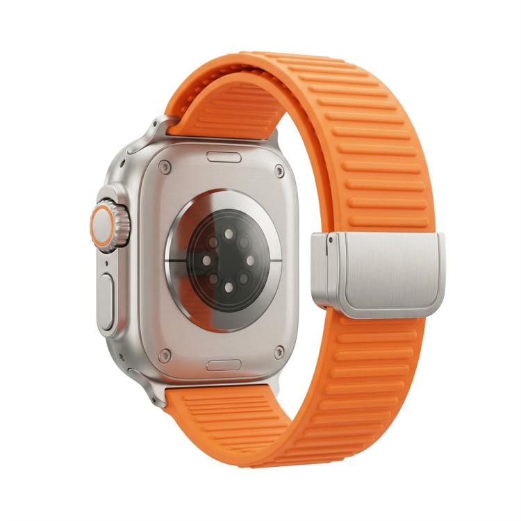 Cinturino per orologio in silicone con fibbia magnetica e motivo a montagne., For Apple Watch 42mm / 41mm / 40mm / 38mm