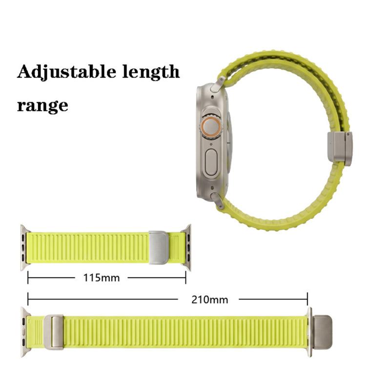 Cinturino per orologio in silicone con fibbia magnetica e motivo a montagne., For Apple Watch 46mm / 49mm / 45mm / 44mm