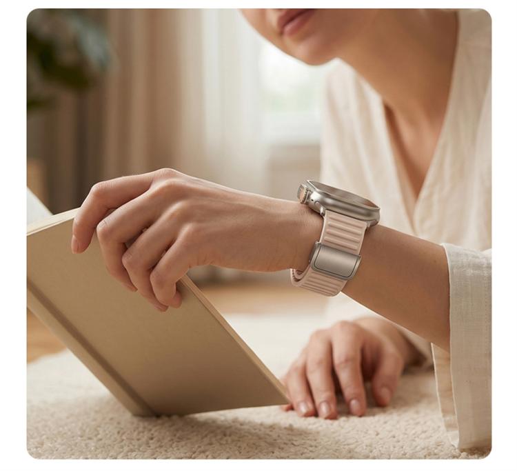 Cinturino per orologio in silicone con fibbia magnetica e motivo a montagne., For Apple Watch 42mm / 41mm / 40mm / 38mm