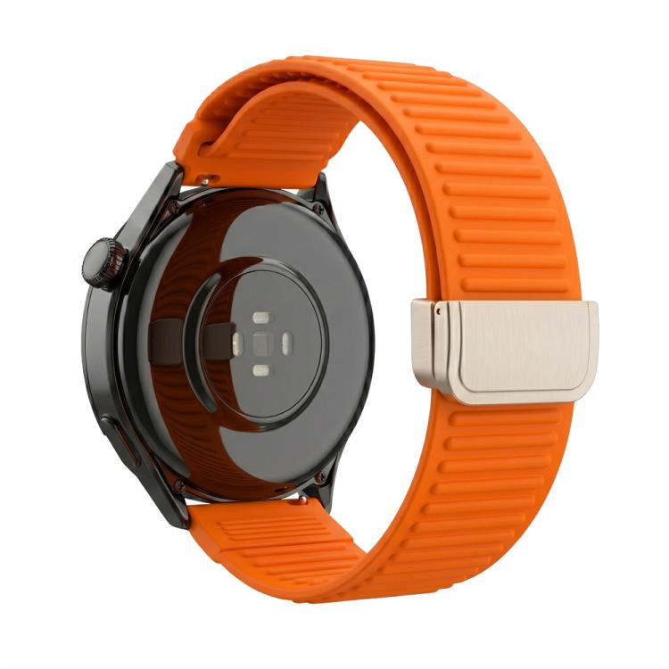 Cinturino per orologio in silicone con fibbia magnetica e motivo a montagne., 22mm
