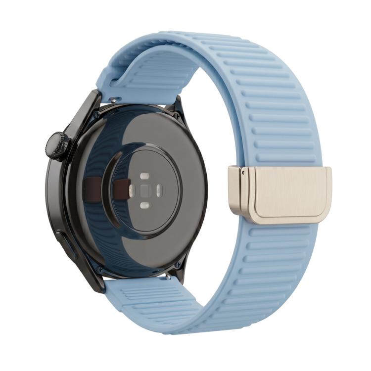 Cinturino per orologio in silicone con fibbia magnetica e motivo a montagne., 22mm