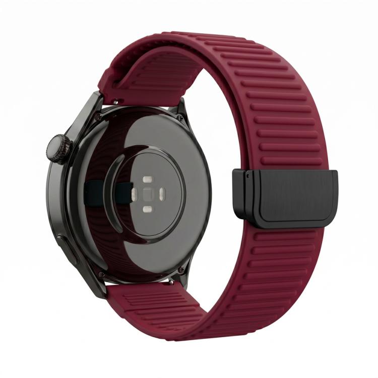 Cinturino per orologio in silicone con fibbia magnetica e motivo a montagne., 22mm