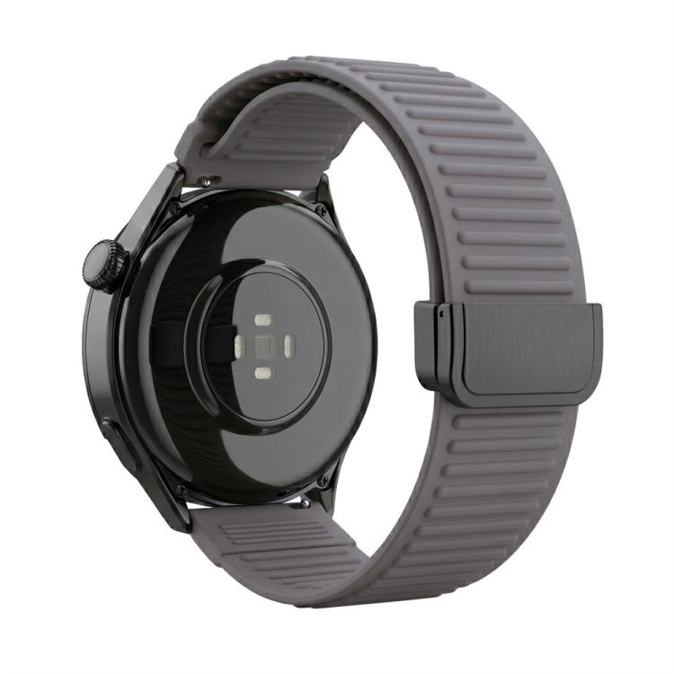 Cinturino per orologio in silicone con fibbia magnetica e motivo a montagne., 22mm