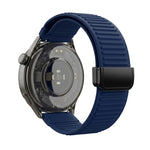 Cinturino per orologio in silicone con fibbia magnetica e motivo a montagne., 22mm