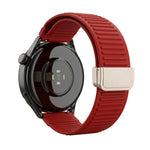 Cinturino per orologio in silicone con fibbia magnetica e motivo a montagne., 20mm