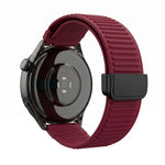 Cinturino per orologio in silicone con fibbia magnetica e motivo a montagne., 20mm