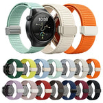 Cinturino per orologio in silicone con fibbia magnetica e motivo a montagne., 20mm