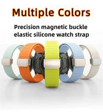 Cinturino per orologio in silicone con fibbia magnetica e motivo a montagne., 22mm