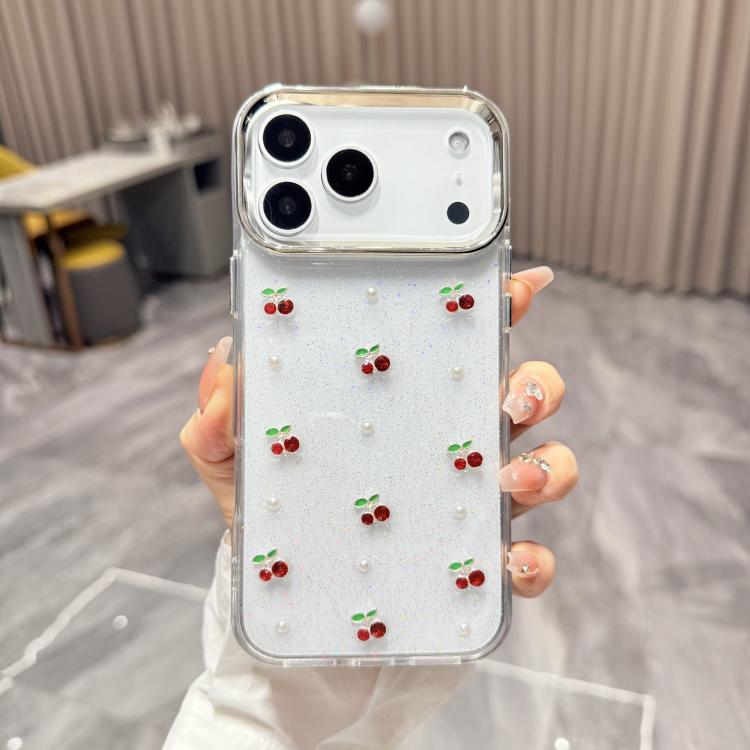 Mini custodia per telefono in TPU con mini ciliegia 3D in resina epossidica., For iPhone 17 Pro Max, For iPhone 17 Pro, For iPhone 17, For iPhone Air, For iPhone 16 Pro Max, For iPhone 16 Pro, For  iPhone 16 Plus, For iPhone 16