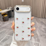 Mini custodia per telefono in TPU con mini ciliegia 3D in resina epossidica., For iPhone 17 Pro Max, For iPhone 17 Pro, For iPhone 17, For iPhone Air, For iPhone 16 Pro Max, For iPhone 16 Pro, For  iPhone 16 Plus, For iPhone 16