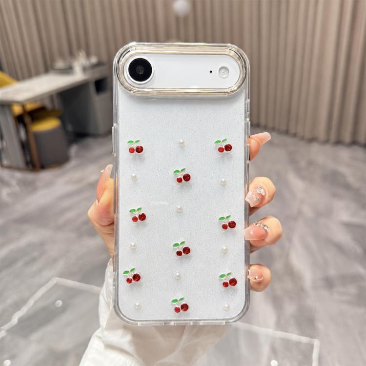Mini custodia per telefono in TPU con mini ciliegia 3D in resina epossidica., For iPhone 17 Pro Max, For iPhone 17 Pro, For iPhone 17, For iPhone Air, For iPhone 16 Pro Max, For iPhone 16 Pro, For  iPhone 16 Plus, For iPhone 16