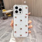 Mini custodia per telefono in TPU con mini ciliegia 3D in resina epossidica., For iPhone 17 Pro Max, For iPhone 17 Pro, For iPhone 17, For iPhone Air, For iPhone 16 Pro Max, For iPhone 16 Pro, For  iPhone 16 Plus, For iPhone 16