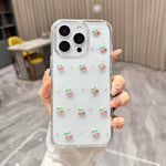 Mini custodia per telefono in TPU con mini ciliegia 3D in resina epossidica., For iPhone 17 Pro Max, For iPhone 17 Pro, For iPhone 17, For iPhone Air, For iPhone 16 Pro Max, For iPhone 16 Pro, For  iPhone 16 Plus, For iPhone 16