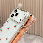 Mini custodia per telefono in TPU con mini ciliegia 3D in resina epossidica., For iPhone 17 Pro Max, For iPhone 17 Pro, For iPhone 17, For iPhone Air, For iPhone 16 Pro Max, For iPhone 16 Pro, For  iPhone 16 Plus, For iPhone 16