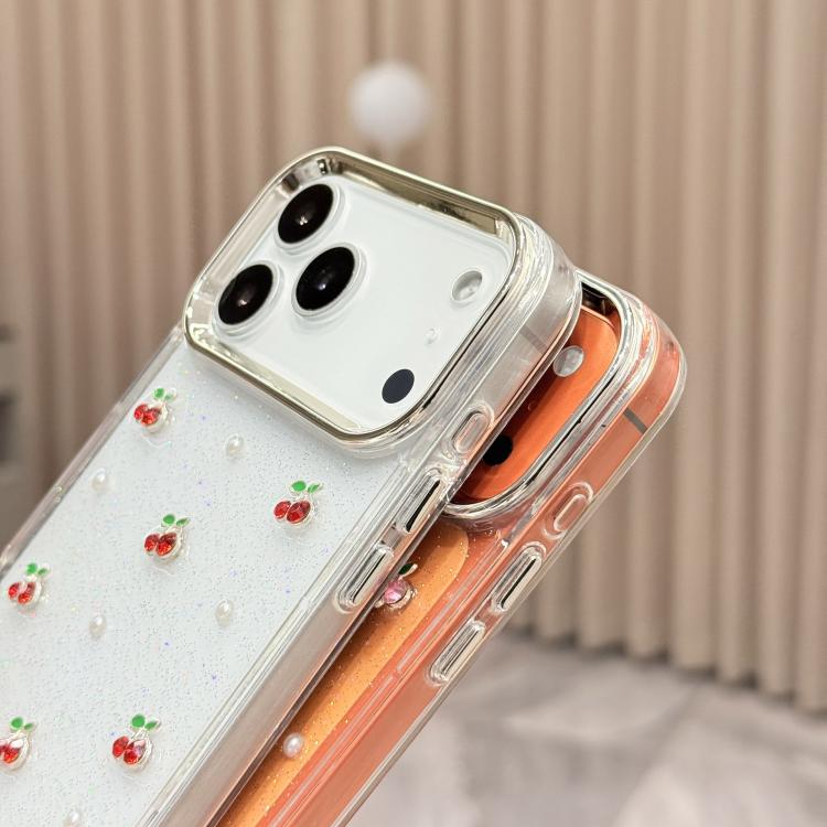 Mini custodia per telefono in TPU con mini ciliegia 3D in resina epossidica., For iPhone 17 Pro Max, For iPhone 17 Pro, For iPhone 17, For iPhone Air, For iPhone 16 Pro Max, For iPhone 16 Pro, For  iPhone 16 Plus, For iPhone 16