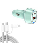 Caricabatterie da auto USB P78 da 55 W PD3.0 + QC3.0 con cavo dati da Type-C a 8 pin / Type-C, with Cable
