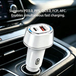 Caricabatterie da auto USB P78 da 55 W PD3.0 + QC3.0 con cavo dati da Type-C a 8 pin / Type-C, with Cable