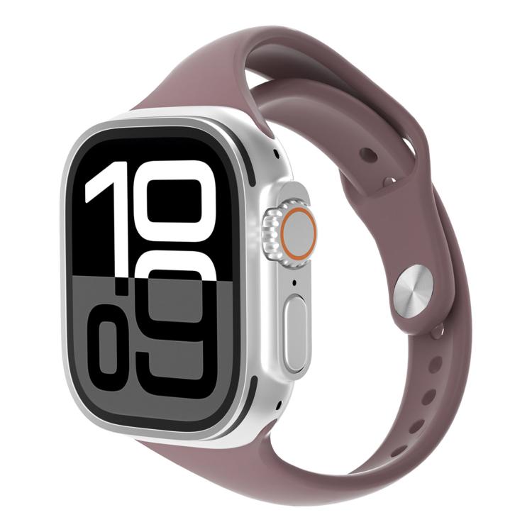 Cinturino per orologio in silicone con fibbia sottile a inversione e connettore angolato., For Apple Watch 46mm / 49mm / 45mm / 44mm, For Apple Watch 42mm / 41mm / 40mm / 38mm