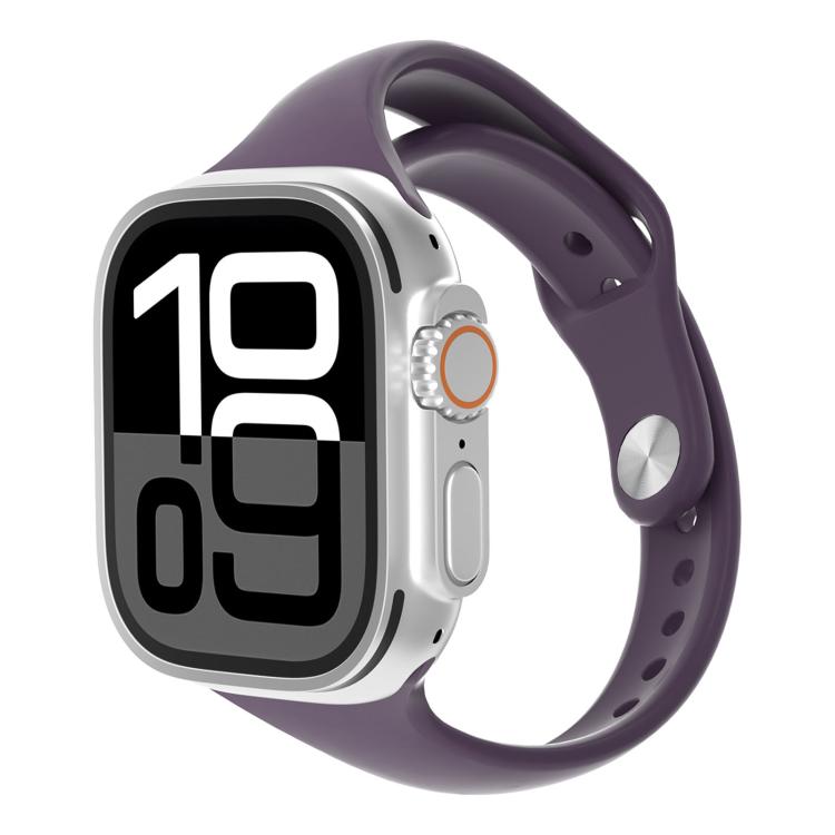 Cinturino per orologio in silicone con fibbia sottile a inversione e connettore angolato., For Apple Watch 46mm / 49mm / 45mm / 44mm, For Apple Watch 42mm / 41mm / 40mm / 38mm