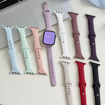 Cinturino per orologio in silicone con fibbia sottile a inversione e connettore angolato., For Apple Watch 46mm / 49mm / 45mm / 44mm, For Apple Watch 42mm / 41mm / 40mm / 38mm