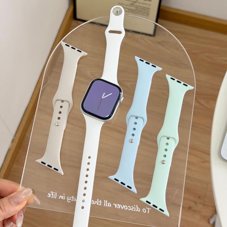Cinturino per orologio in silicone con fibbia sottile a inversione e connettore angolato., For Apple Watch 46mm / 49mm / 45mm / 44mm, For Apple Watch 42mm / 41mm / 40mm / 38mm