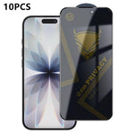 10 pezzi OG Golden Armor Pellicola in vetro temperato antistatica ad alto contenuto di alluminio con stampa serigrafica per la privacy, For iPhone 17e / 16e, For iPhone 17 Pro Max, For iPhone 17 Pro, For iPhone 17, For iPhone Air, For iPhone 16 Pro Max...