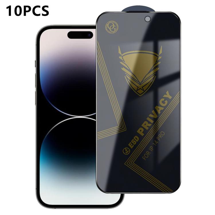 10 pezzi OG Golden Armor Pellicola in vetro temperato antistatica ad alto contenuto di alluminio con stampa serigrafica per la privacy, For iPhone 17e / 16e, For iPhone 17 Pro Max, For iPhone 17 Pro, For iPhone 17, For iPhone Air, For iPhone 16 Pro Max...