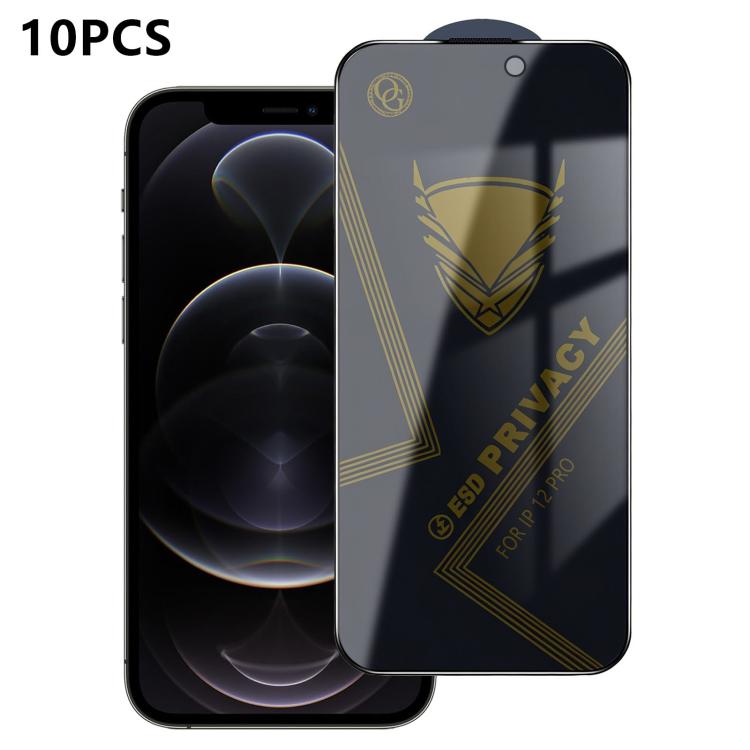 10 pezzi OG Golden Armor Pellicola in vetro temperato antistatica ad alto contenuto di alluminio con stampa serigrafica per la privacy, For iPhone 17e / 16e, For iPhone 17 Pro Max, For iPhone 17 Pro, For iPhone 17, For iPhone Air, For iPhone 16 Pro Max...
