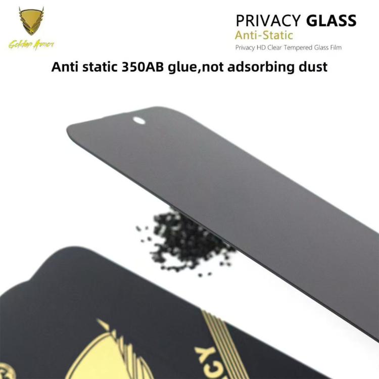 10 pezzi OG Golden Armor Pellicola in vetro temperato antistatica ad alto contenuto di alluminio con stampa serigrafica per la privacy, For iPhone 17e / 16e, For iPhone 17 Pro Max, For iPhone 17 Pro, For iPhone 17, For iPhone Air, For iPhone 16 Pro Max...
