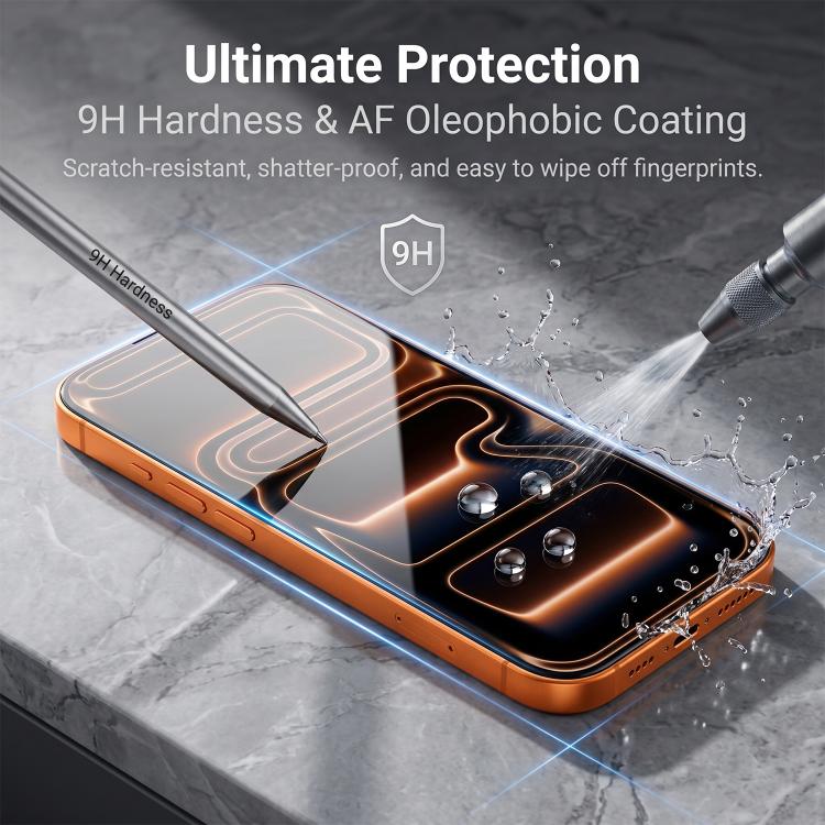 Pellicola serigrafica in vetro temperato HD antiriflesso AR ad alto contenuto di allumina, For iPhone 17 Pro Max, For iPhone 17 Pro, For iPhone 17, For iPhone Air, For iPhone 16 Pro Max, For iPhone 16 Pro, For iPhone 16, For iPhone 15 Pro Max          ...