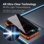 Pellicola per vetro temperato antiriflesso AR ad alto contenuto di allumina, serigrafata per la privacy., For iPhone 17 Pro Max, For iPhone 17 Pro, For iPhone 17, For iPhone Air, For iPhone 16 Pro Max, For iPhone 16 Pro, For iPhone 16                  ...