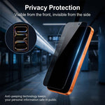 Pellicola per vetro temperato antiriflesso AR ad alto contenuto di allumina, serigrafata per la privacy., For iPhone 17 Pro Max, For iPhone 17 Pro, For iPhone 17, For iPhone Air, For iPhone 16 Pro Max, For iPhone 16 Pro, For iPhone 16                  ...