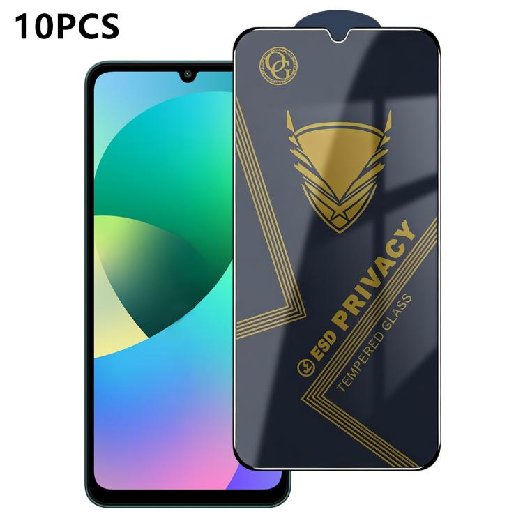 10 pezzi OG Golden Armor Pellicola in vetro temperato antistatica ad alto contenuto di alluminio con stampa serigrafica per la privacy, For Galaxy S26+ 5G, For Galaxy F07 4G, For Galaxy M07 4G, For Galaxy M17 5G, For Galaxy S26 5G, For Galaxy F17 5G   ...