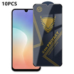10 pezzi OG Golden Armor Pellicola in vetro temperato antistatica ad alto contenuto di alluminio con stampa serigrafica per la privacy, For Galaxy S26+ 5G, For Galaxy F07 4G, For Galaxy M07 4G, For Galaxy M17 5G, For Galaxy S26 5G, For Galaxy F17 5G   ...