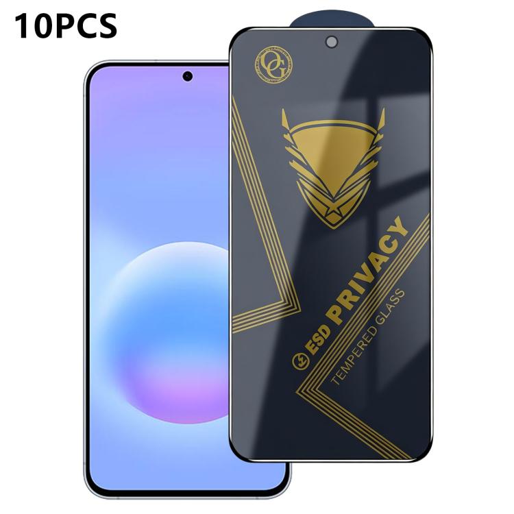 10 pezzi OG Golden Armor Pellicola in vetro temperato antistatica ad alto contenuto di alluminio con stampa serigrafica per la privacy, For Galaxy S26+ 5G, For Galaxy F07 4G, For Galaxy M07 4G, For Galaxy M17 5G, For Galaxy S26 5G, For Galaxy F17 5G   ...
