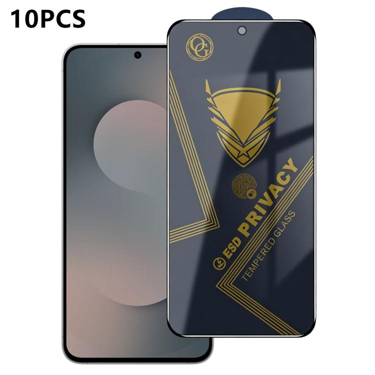 10 pezzi OG Golden Armor Pellicola in vetro temperato antistatica ad alto contenuto di alluminio con stampa serigrafica per la privacy, For Galaxy S26+ 5G, For Galaxy F07 4G, For Galaxy M07 4G, For Galaxy M17 5G, For Galaxy S26 5G, For Galaxy F17 5G   ...