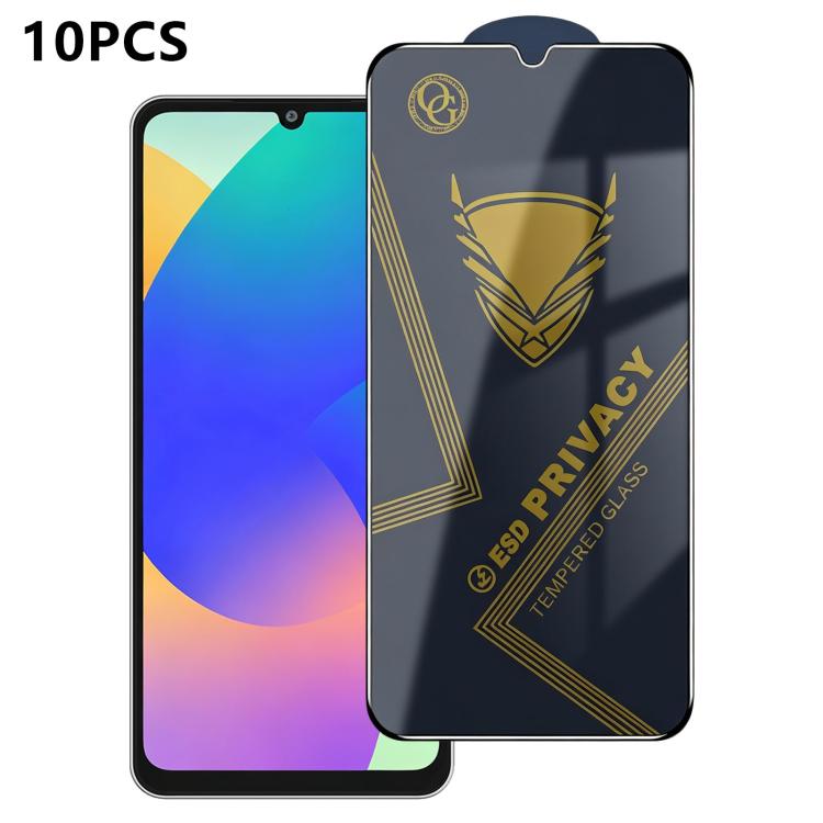 10 pezzi OG Golden Armor Pellicola in vetro temperato antistatica ad alto contenuto di alluminio con stampa serigrafica per la privacy, For Galaxy S26+ 5G, For Galaxy F07 4G, For Galaxy M07 4G, For Galaxy M17 5G, For Galaxy S26 5G, For Galaxy F17 5G   ...